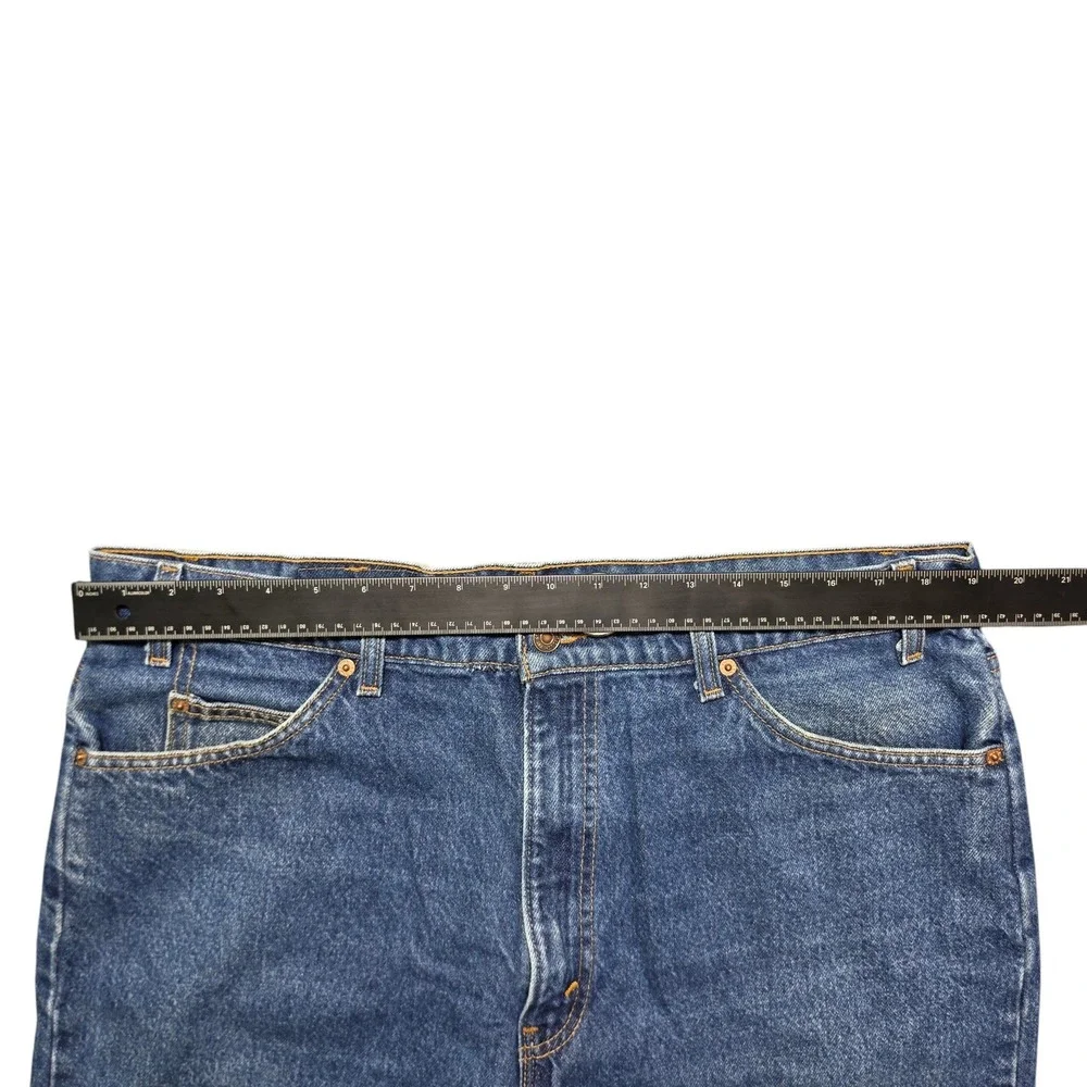 Vintage Orange Tab 505 Regular Straight Jeans Mens 40x32 Blue Levis Made in USA